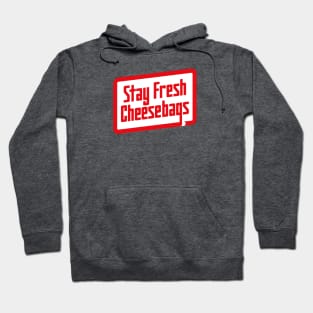 Stay Fresh Cheese Bags - Retro (Red and White on Asphalt) Hoodie